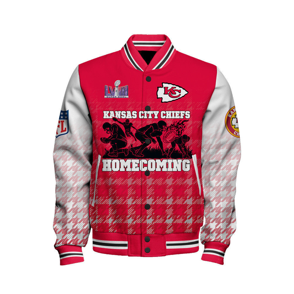 Kansas City Chiefs LVIII Home Coming Varsity Jacket - All-Over-Printed Jacket