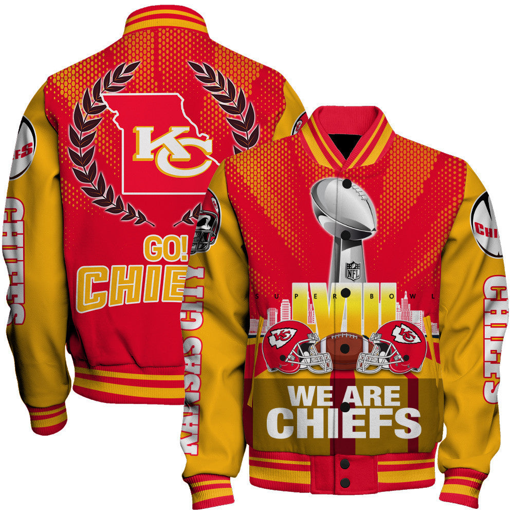 Kansas City Chiefs LVIII We Are Chiefs Varsity Jacket - All-Over-Printed Jacket