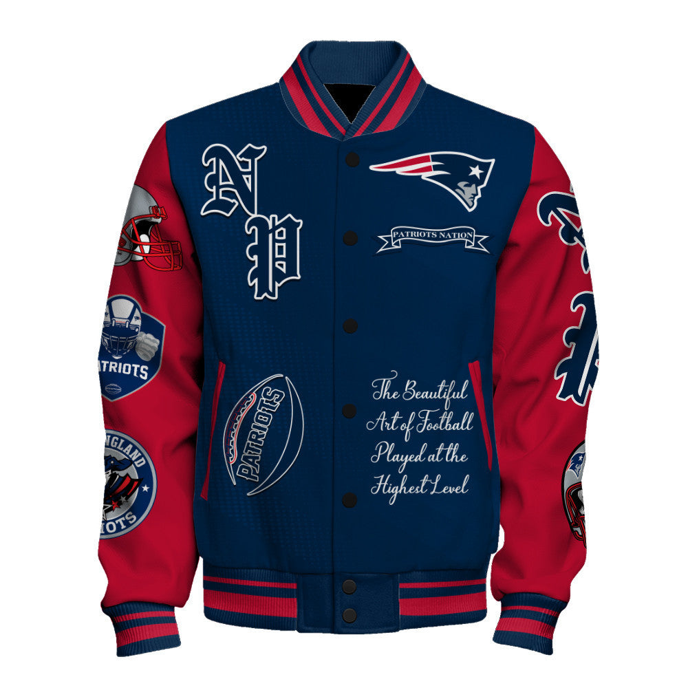 New England Patriots NFL 2024 American Football Conference Unisex Varsity Jacket V3 - All-Over-Printed Jacket