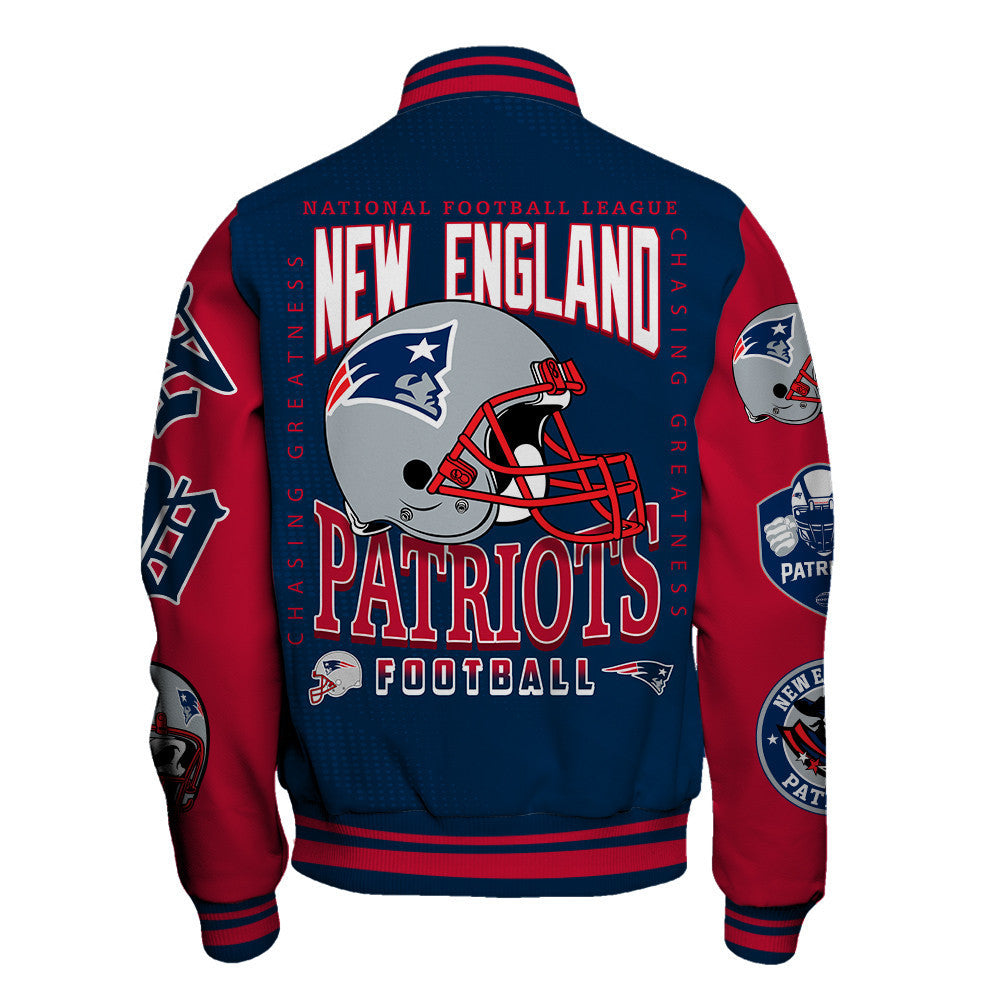 New England Patriots NFL 2024 American Football Conference Unisex Varsity Jacket V3 - All-Over-Printed Jacket