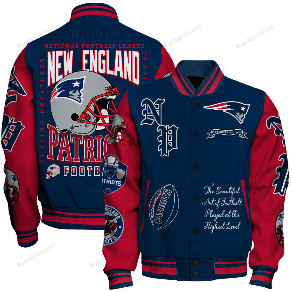 New England Patriots NFL 2024 American Football Conference Unisex Varsity Jacket V3 - All-Over-Printed Jacket