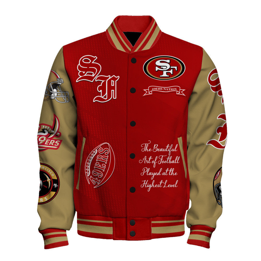 San Francisco 49ers NFL 2024 National Football Conference Unisex Varsity Jacket V3 - All-Over-Printed Jacket