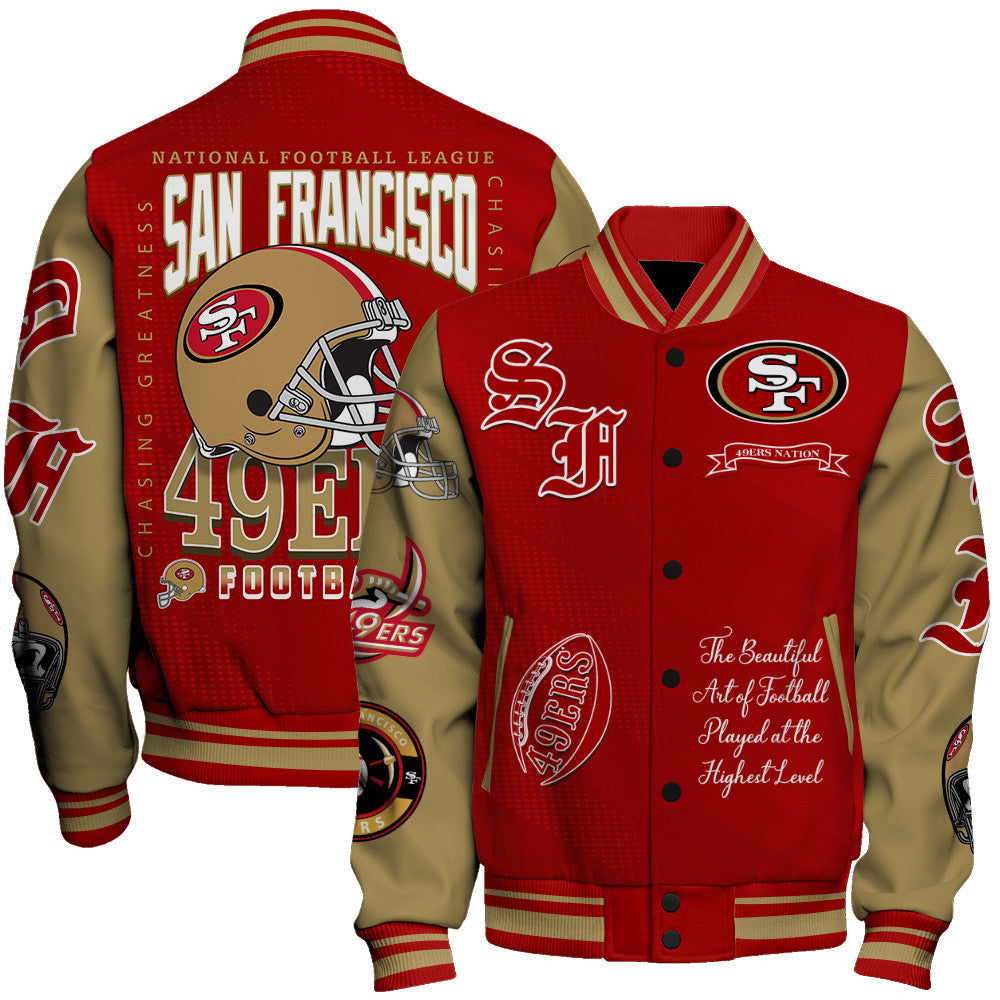 San Francisco 49ers NFL 2024 National Football Conference Unisex Varsity Jacket V3 - All-Over-Printed Jacket