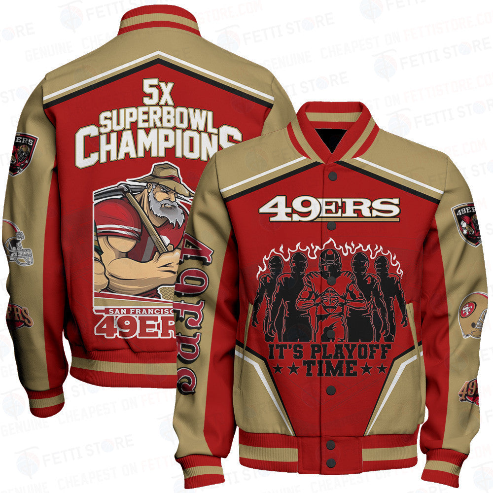 San Francisco 49ers National Football League Varsity Jacket STM V6 - All-Over-Printed Jacket