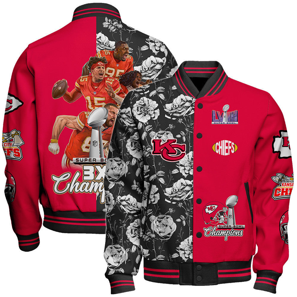 Kansas City Chiefs National Football League Varsity Jacket STM V6 - All-Over-Printed Jacket