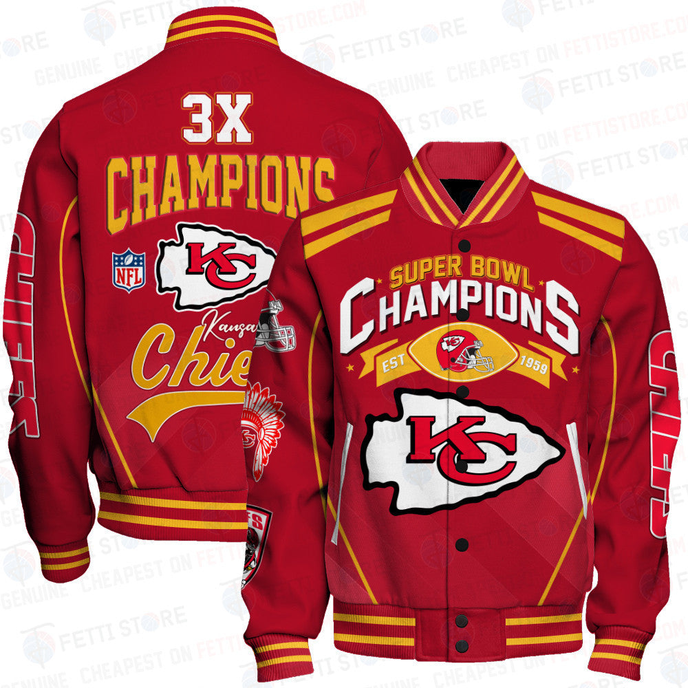Kansas City Chiefs National Football League Champions Varsity Jacket - All-Over-Printed Jacket