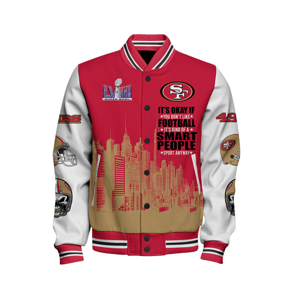 San Francisco 49ers National Football League Varsity Jacket STM V5 - All-Over-Printed Jacket