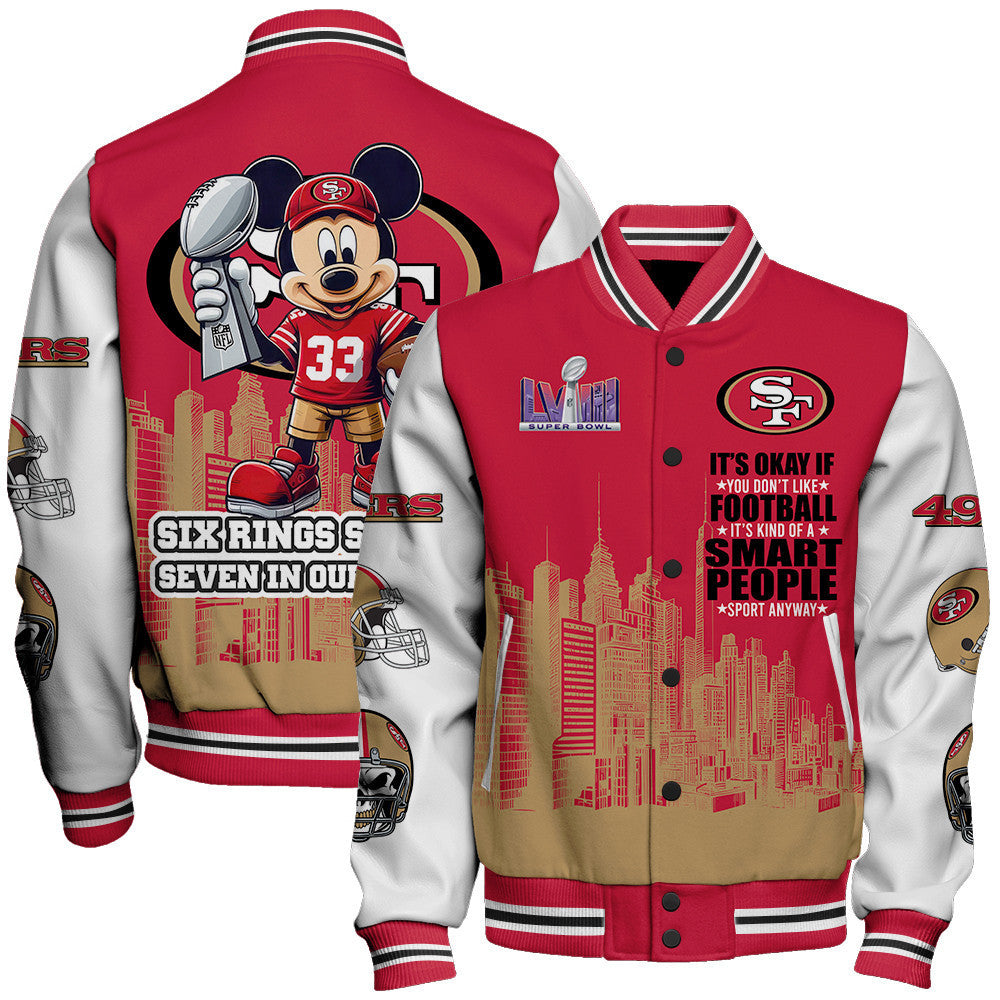 San Francisco 49ers National Football League Varsity Jacket STM V5 - All-Over-Printed Jacket