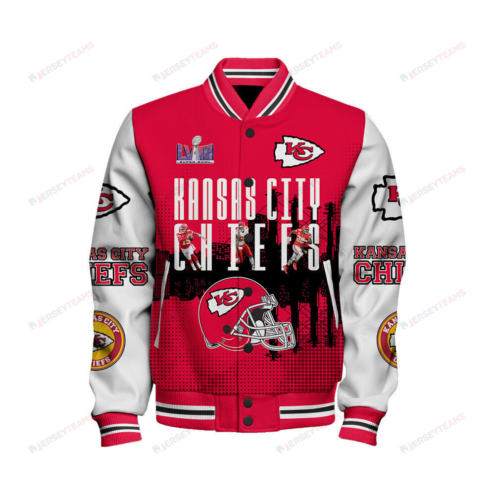 Kansas City Chiefs Team Logo Player Design Varsity Jacket - All-Over-Printed Jacket