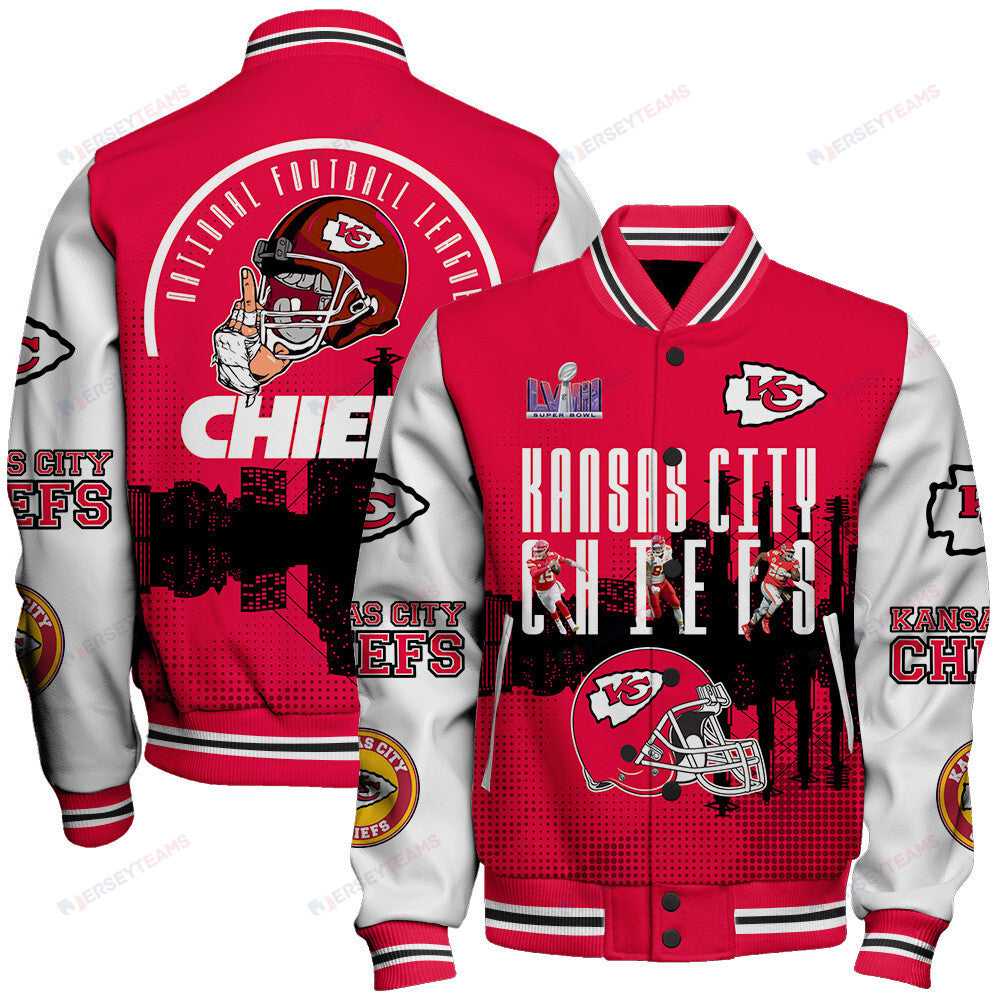 Kansas City Chiefs Team Logo Player Design Varsity Jacket - All-Over-Printed Jacket