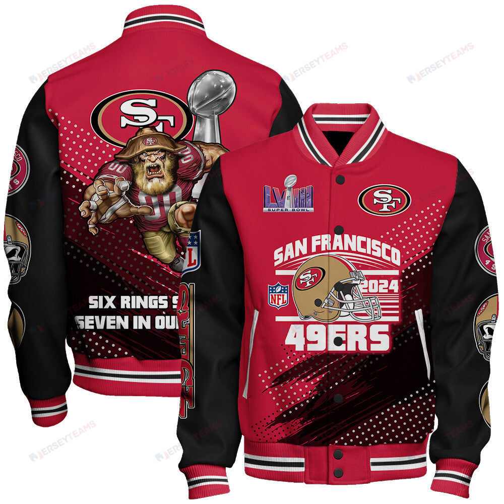 San Francisco 49ers National Football League Varsity Jacket STM V3 - All-Over-Printed Jacket