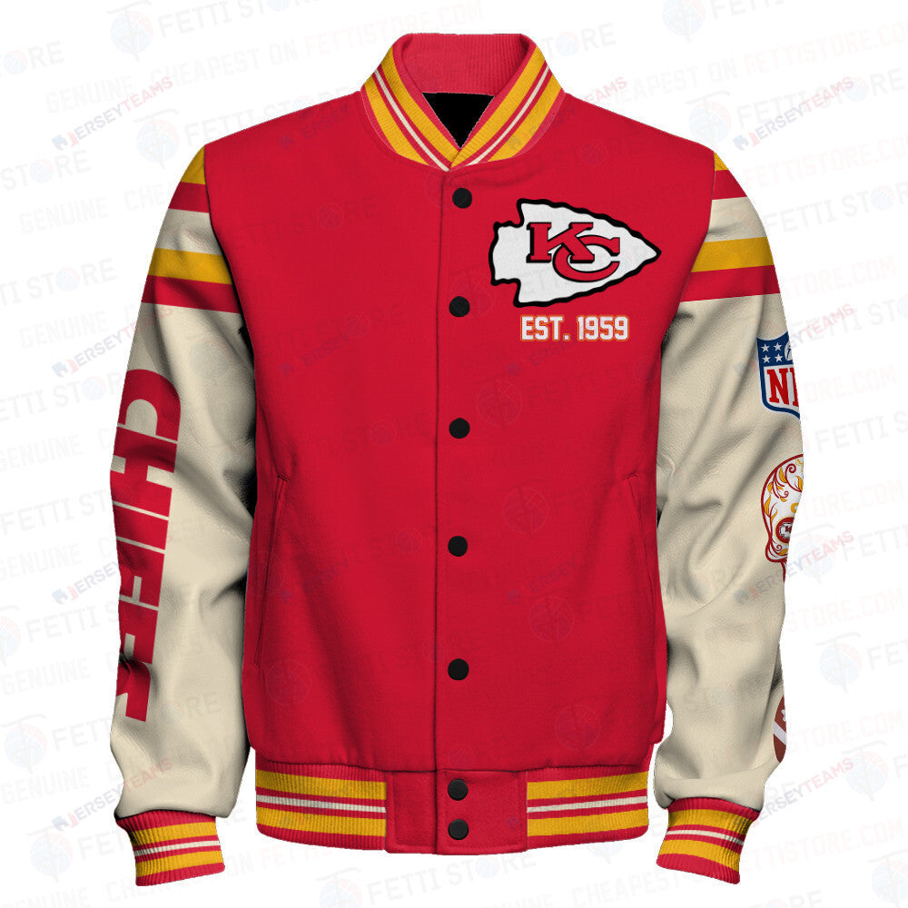 Kansas City Chiefs National Football League Print Varsity Jacket SFAT V2 - All-Over-Printed Jacket