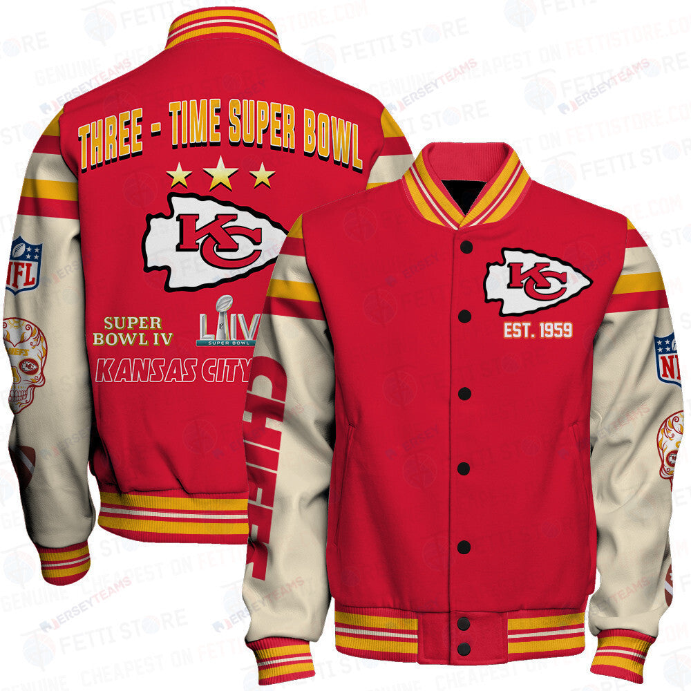 Kansas City Chiefs National Football League Print Varsity Jacket SFAT V2 - All-Over-Printed Jacket