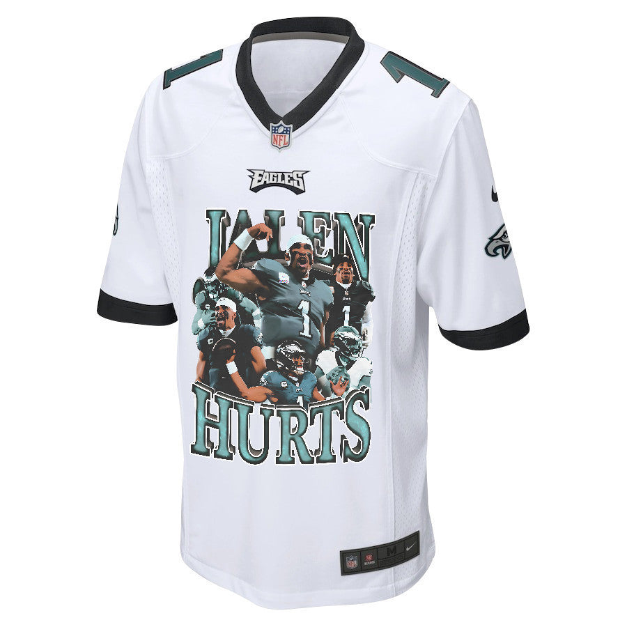 Jalen Hurts 1 Philadelphia Eagles Leadership Game Jersey - Men, White