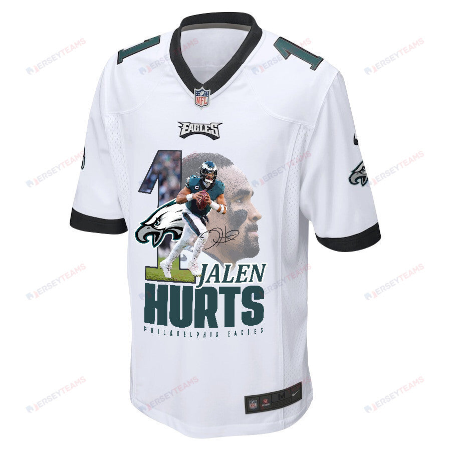 Jalen Hurts 1 Philadelphia Eagles Brilliance Game Jersey - Men, White
