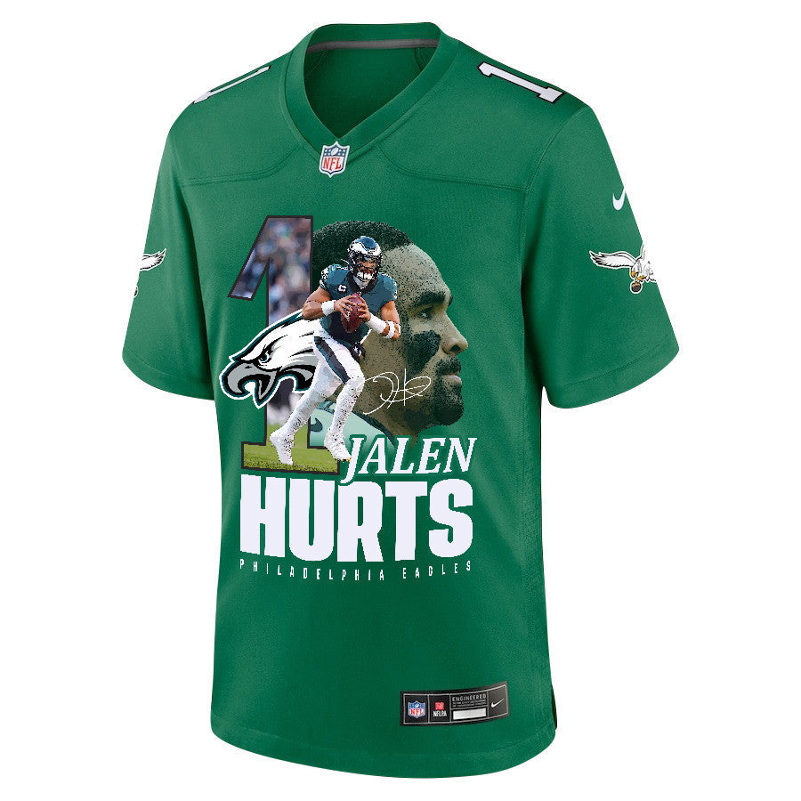 Jalen Hurts 1 Philadelphia Eagles Brilliance Game Jersey - Men, Green