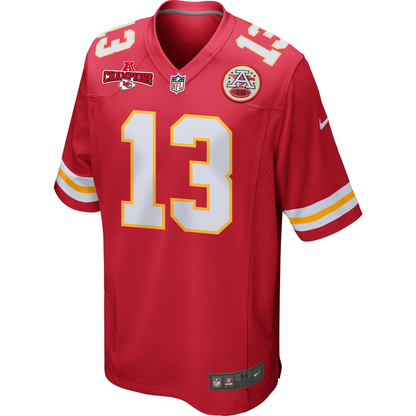 Chris Oladokun 13 Kansas City Chiefs AFC Champions Patch Game Men Jersey - Red