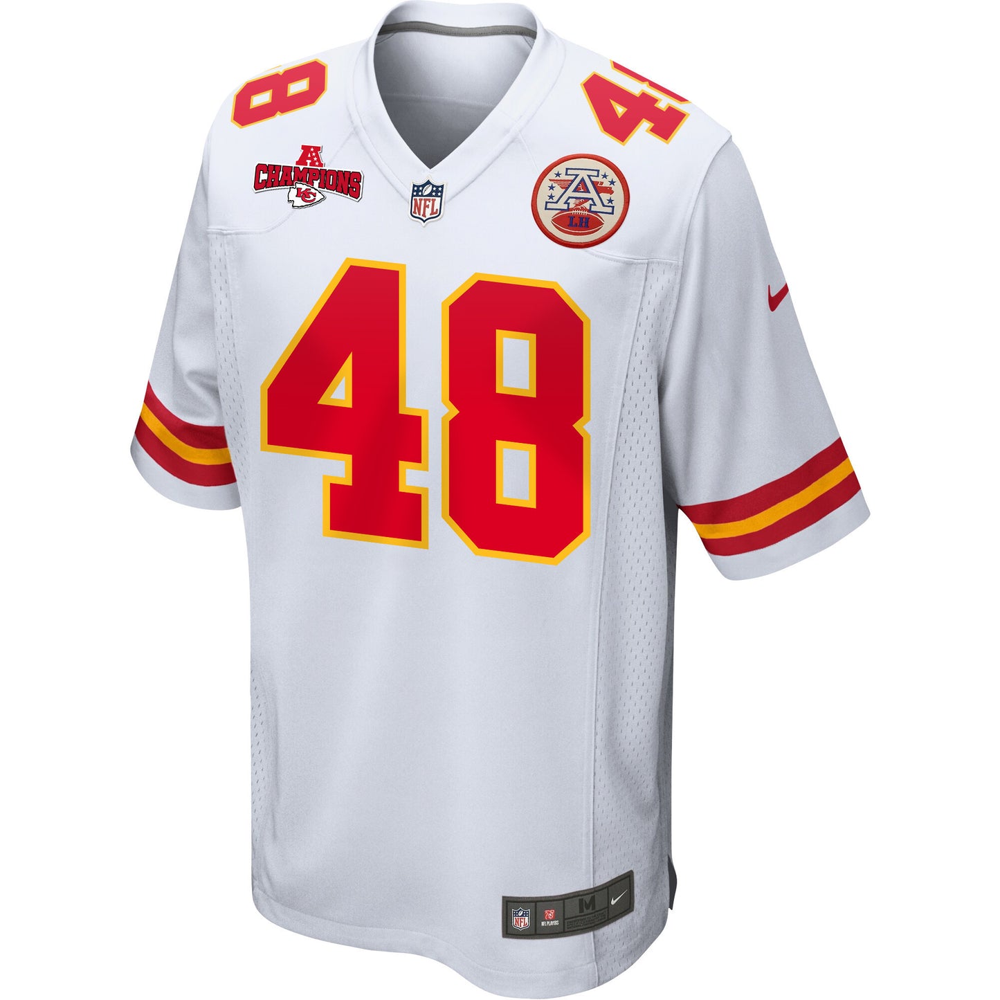 Cole Christiansen 48 Kansas City Chiefs AFC Champions Patch Game Men Jersey - White
