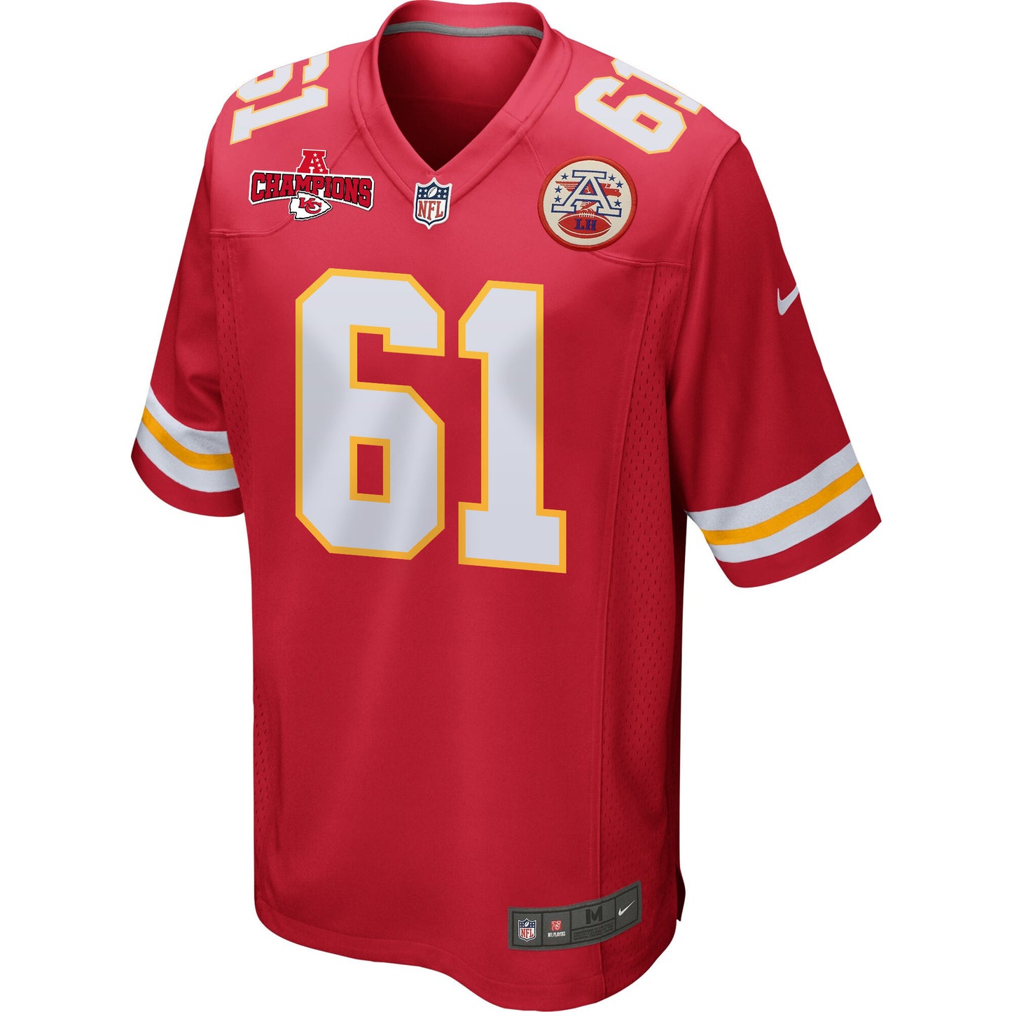 Austin Reiter 61 Kansas City Chiefs AFC Champions Patch Game Men Jersey - Red