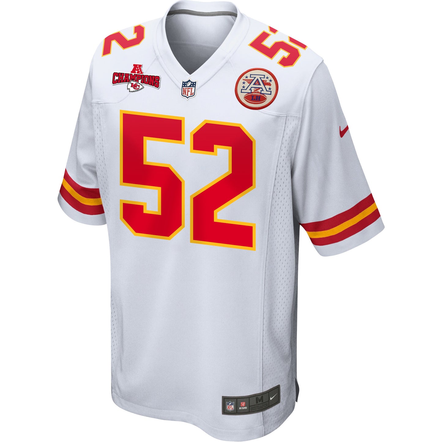 Creed Humphrey 52 Kansas City Chiefs AFC Champions Patch Game Men Jersey - White