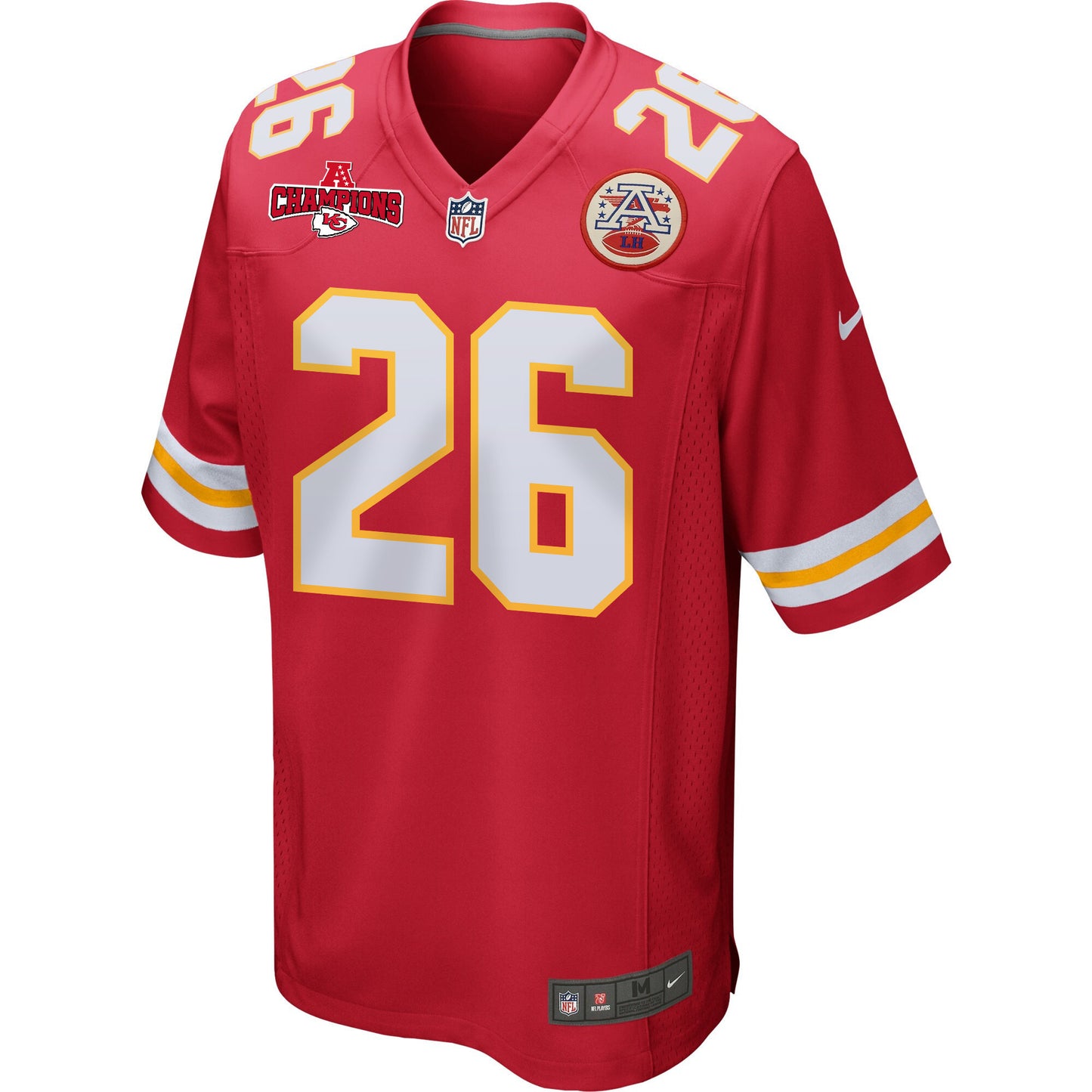 Deon Bush 26 Kansas City Chiefs AFC Champions Patch Game Men Jersey - Red