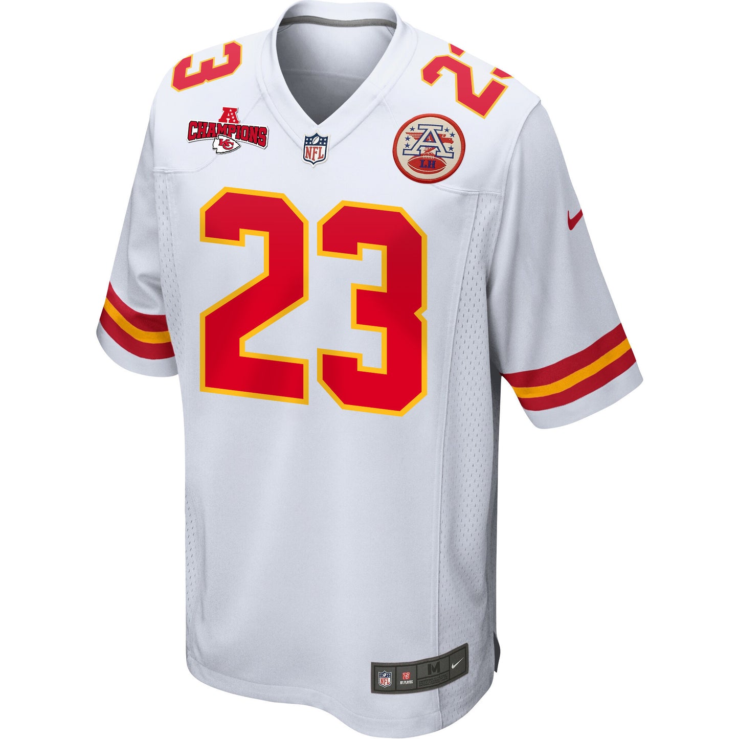 Drue Tranquill 23 Kansas City Chiefs AFC Champions Patch Game Men Jersey - White
