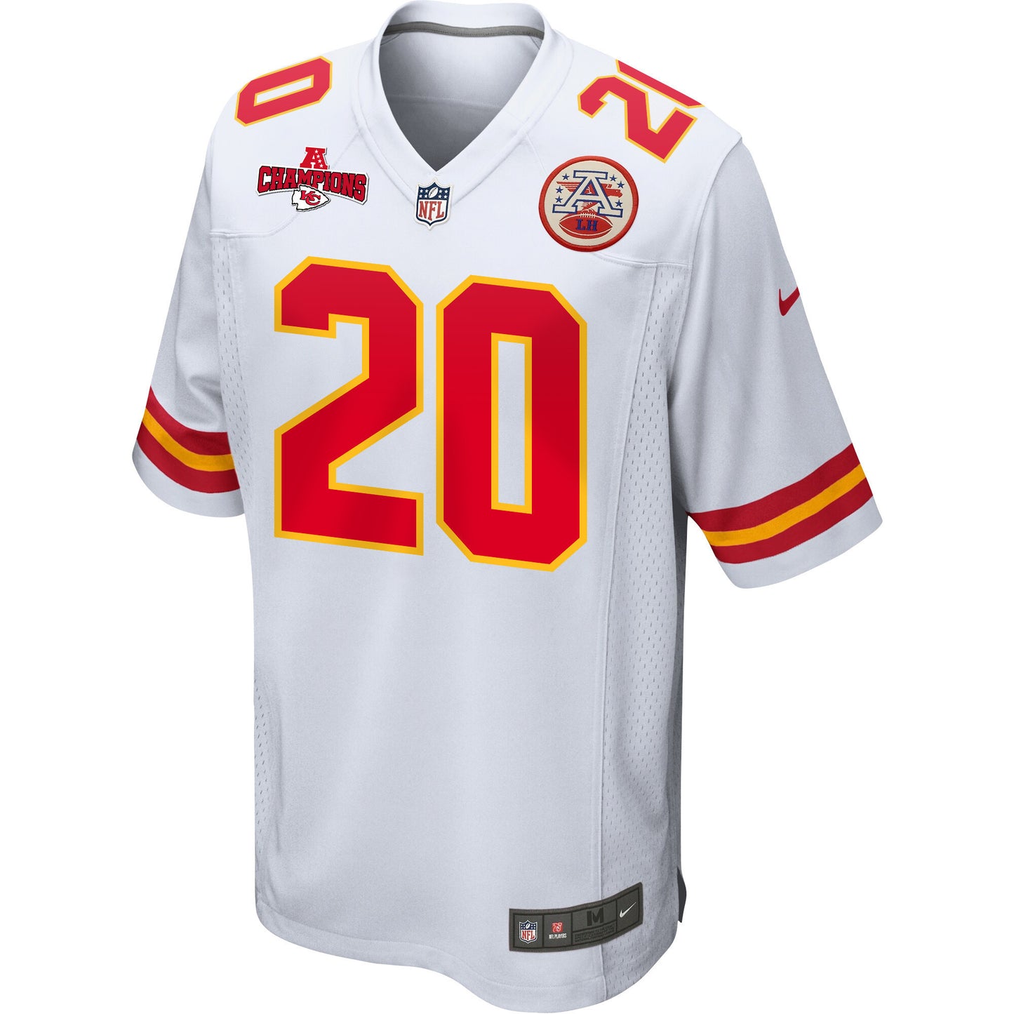 Justin Reid 20 Kansas City Chiefs AFC Champions Patch Game Men Jersey - White
