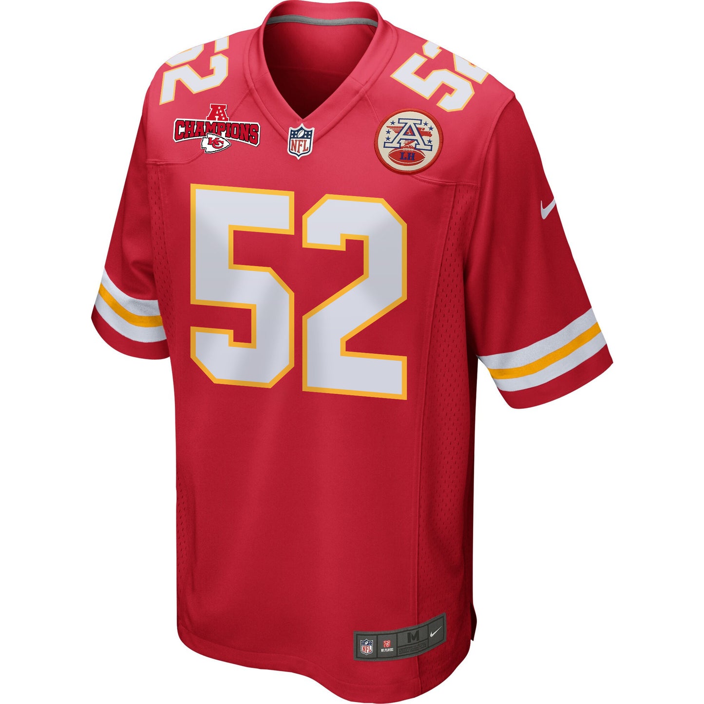 Creed Humphrey 52 Kansas City Chiefs AFC Champions Patch Game Men Jersey - Red