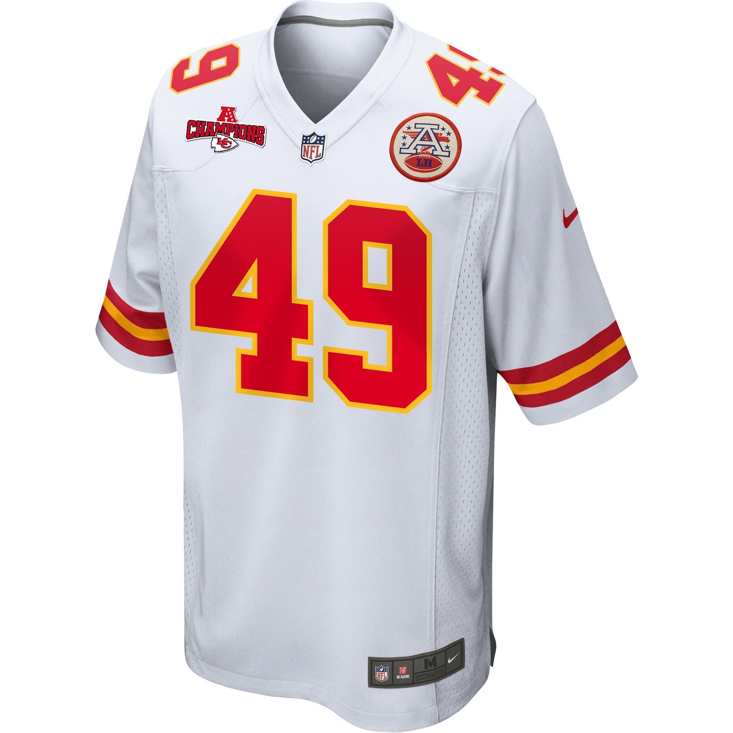 Matt Bushman 49 Kansas City Chiefs AFC Champions Patch Game Men Jersey - White