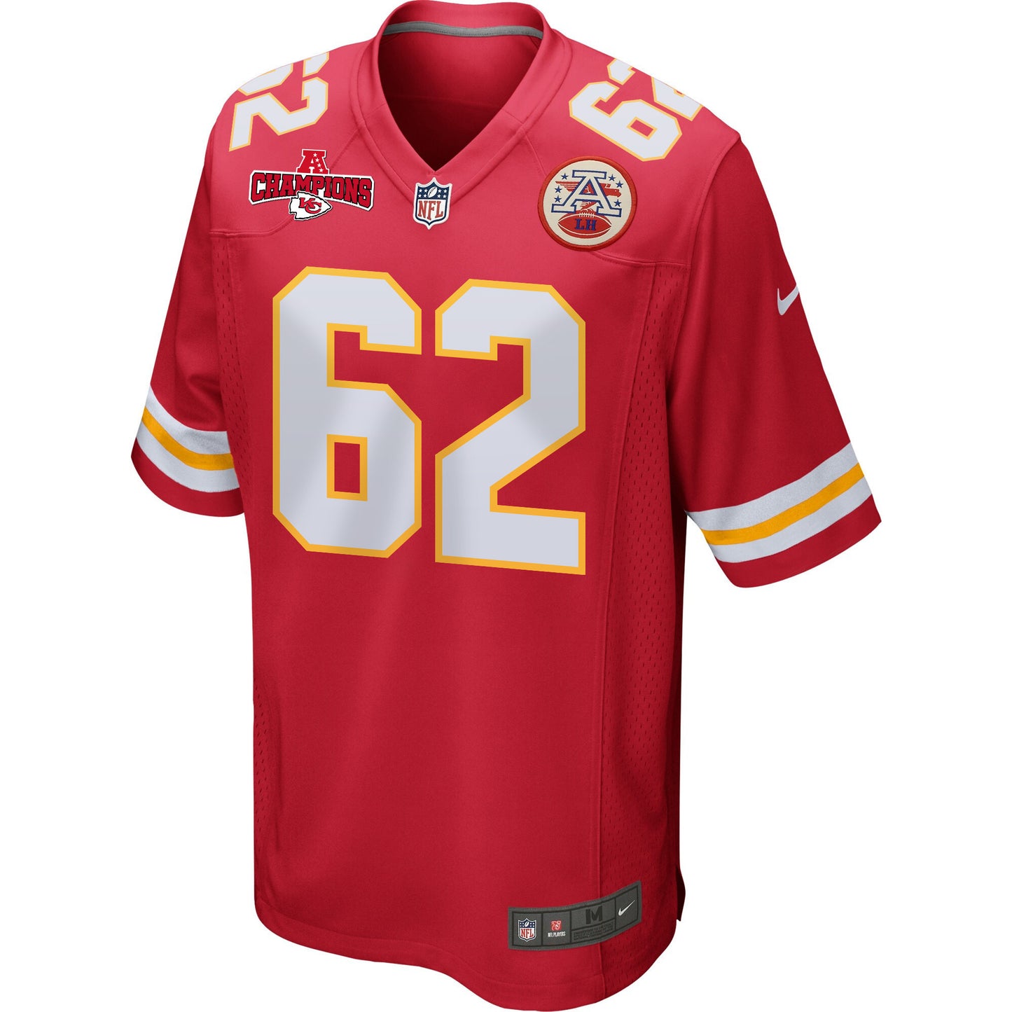 Joe Thuney 62 Kansas City Chiefs AFC Champions Patch Game Men Jersey - Red