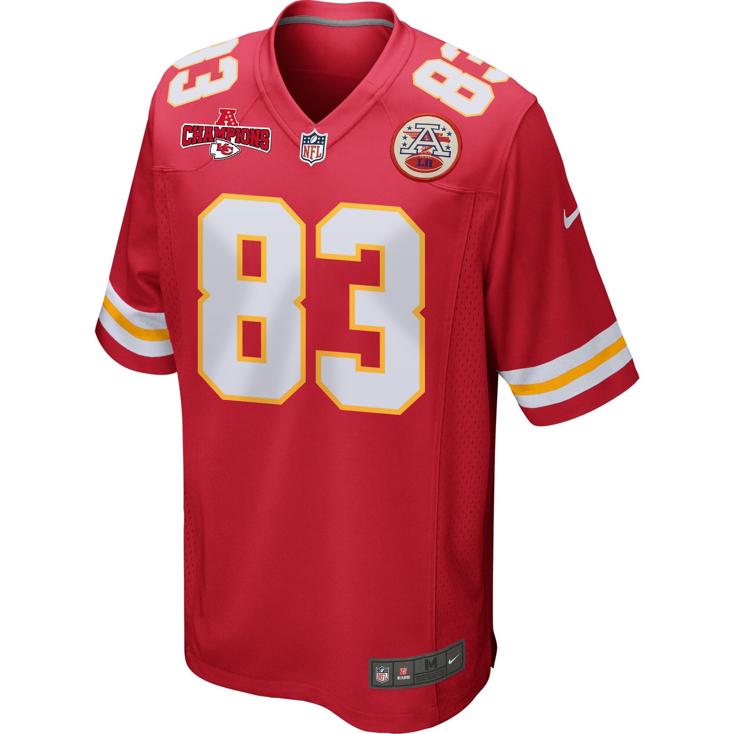 Noah Gray 83 Kansas City Chiefs AFC Champions Patch Game Men Jersey - Red