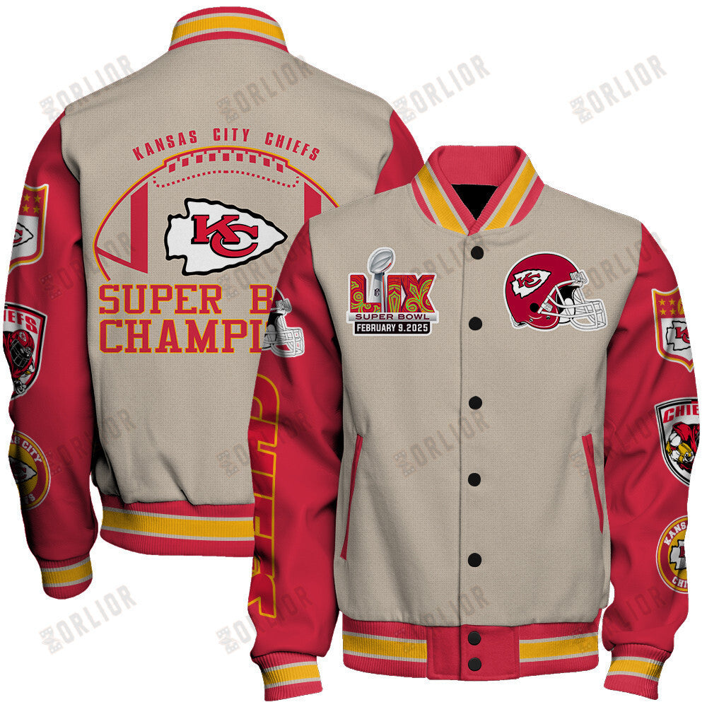 Kansas City Chiefs Super Bowl LIX Lead The Way Varsity Jacket - All-Over-Printed Jacket