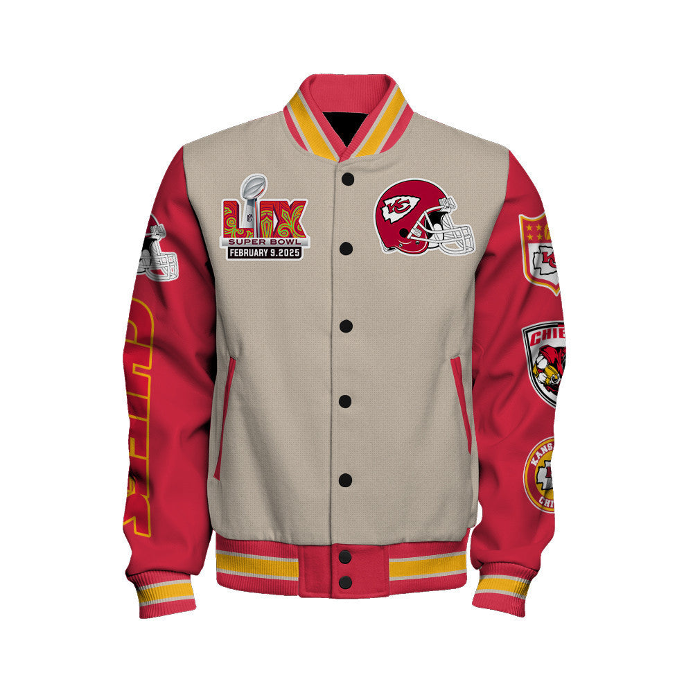 Kansas City Chiefs Super Bowl LIX Lead The Way Varsity Jacket - All-Over-Printed Jacket