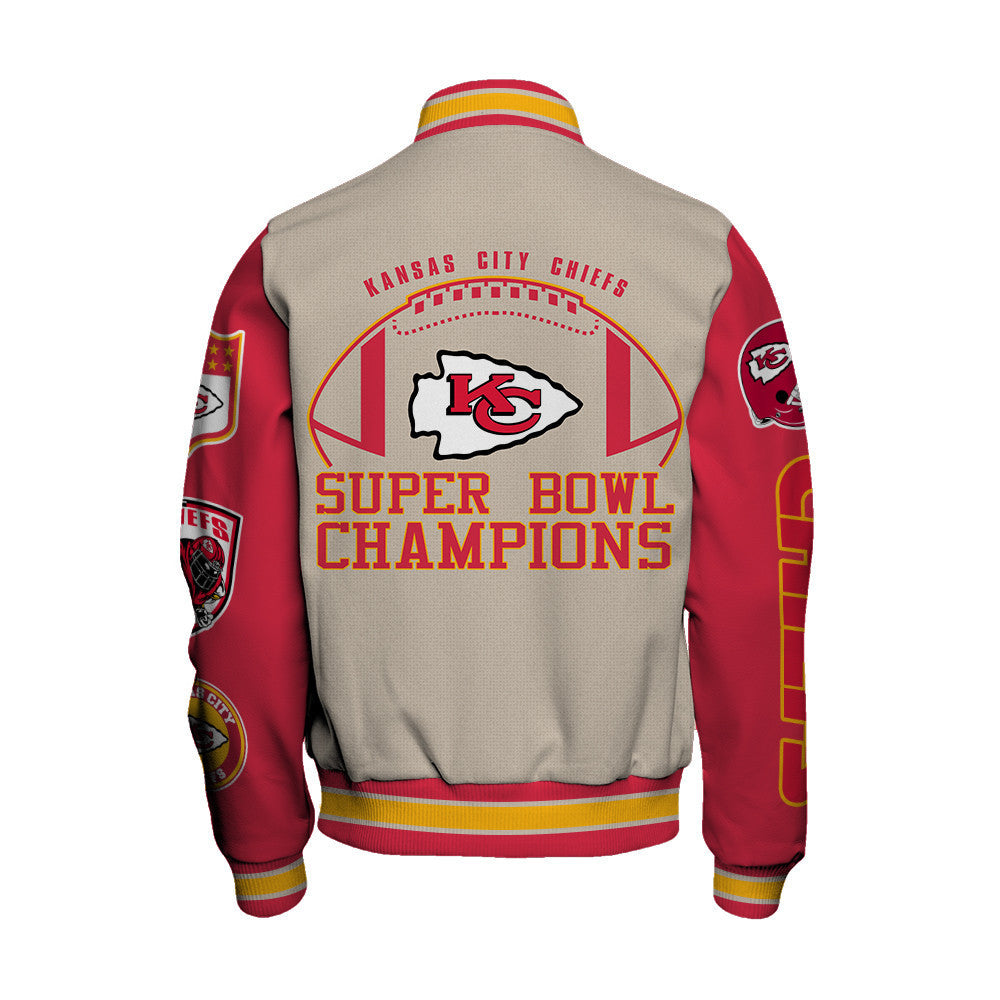 Kansas City Chiefs Super Bowl LIX Lead The Way Varsity Jacket - All-Over-Printed Jacket