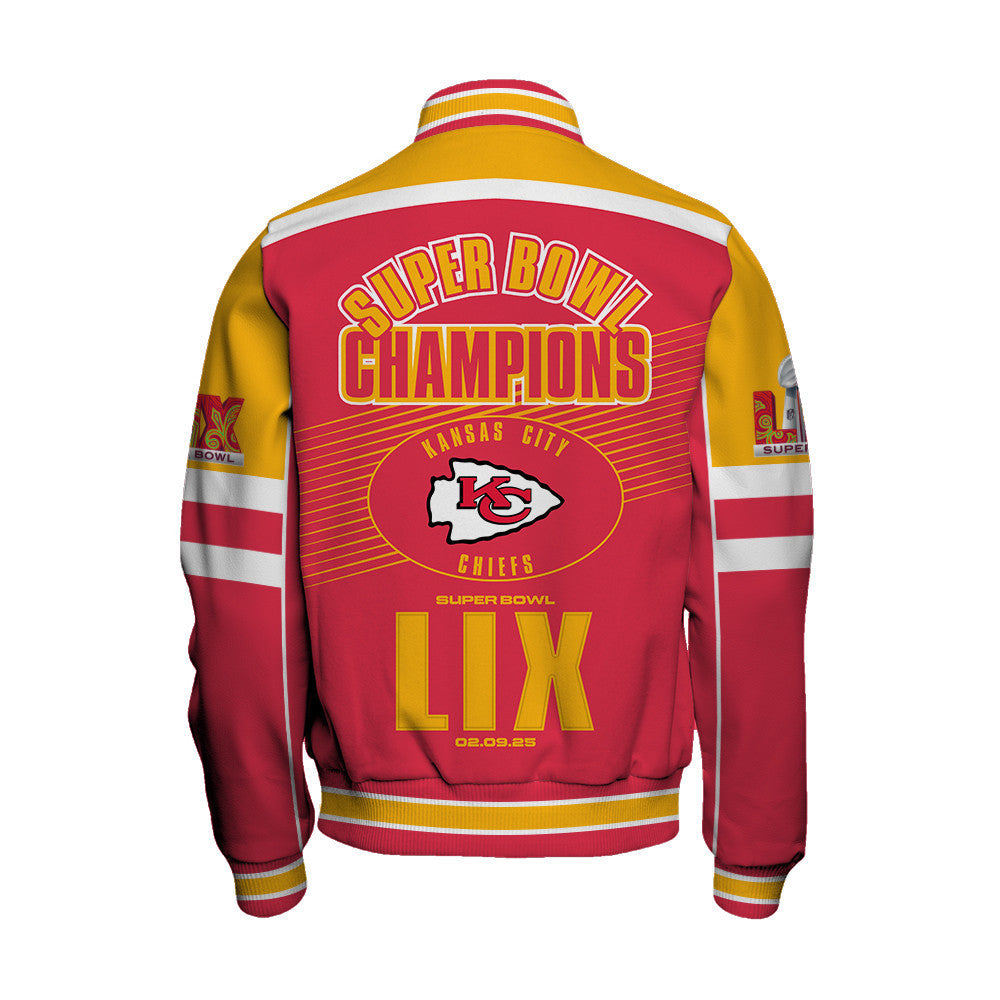 Kansas City Chiefs Super Bowl LIX Achieve Dream Varsity Jacket - All-Over-Printed Jacket