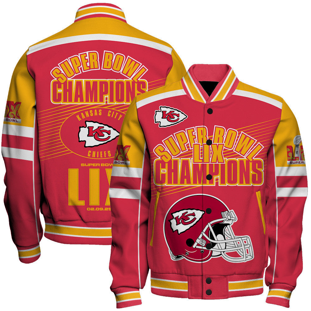 Kansas City Chiefs Super Bowl LIX Achieve Dream Varsity Jacket - All-Over-Printed Jacket