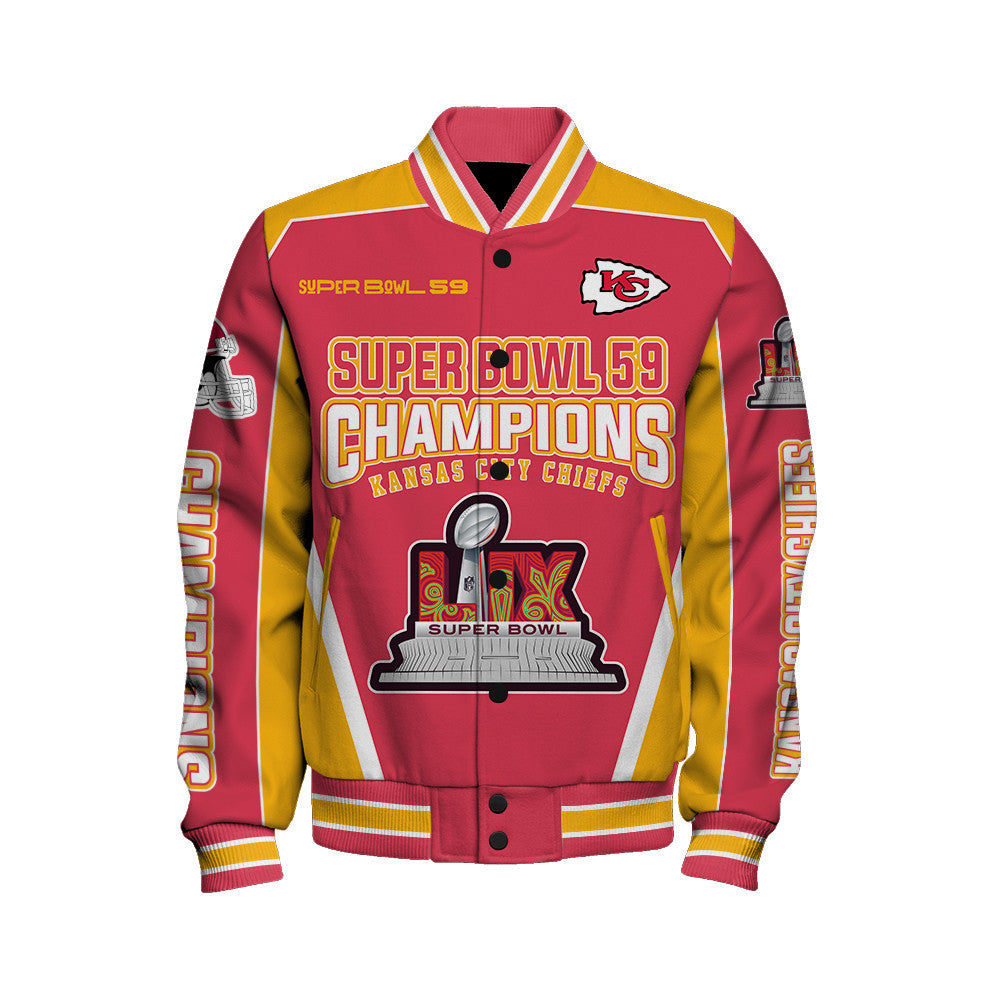 Kansas City Chiefs Super Bowl LIX Top Of The Game Varsity Jacket - All-Over-Printed Jacket