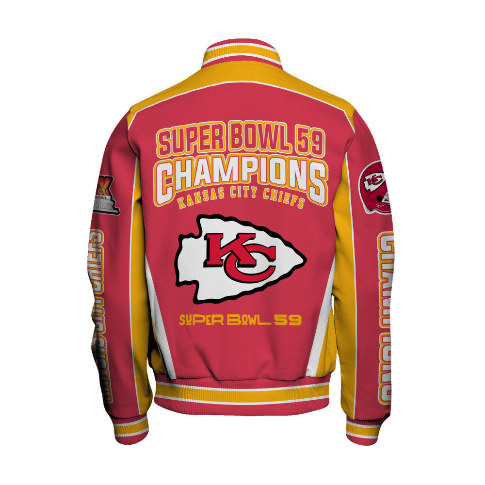 Kansas City Chiefs Super Bowl LIX Top Of The Game Varsity Jacket - All-Over-Printed Jacket