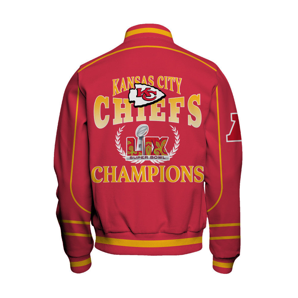Kansas City Chiefs Super Bowl LIX The New King Varsity Jacket - All-Over-Printed Jacket