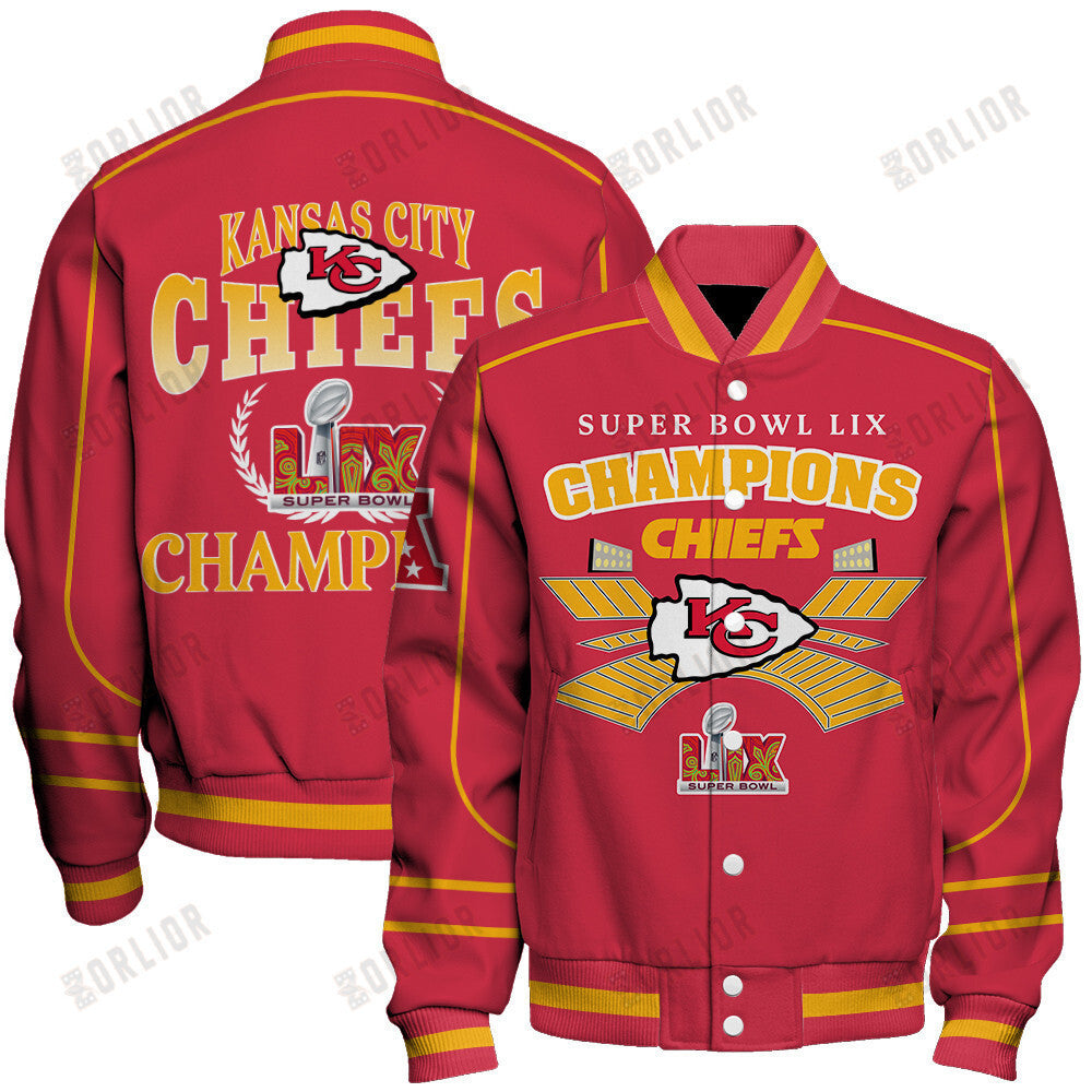 Kansas City Chiefs Super Bowl LIX The New King Varsity Jacket - All-Over-Printed Jacket
