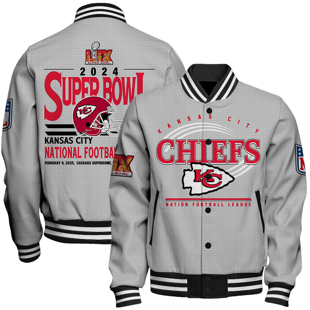 Kansas City Chiefs Super Bowl LIX Glory Varsity Jacket - All-Over-Printed Jacket