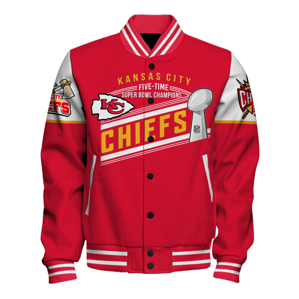 Kansas City Chiefs Super Bowl LIX Champions 2024 Prove Strength Varsity Jacket - All-Over-Printed Jacket