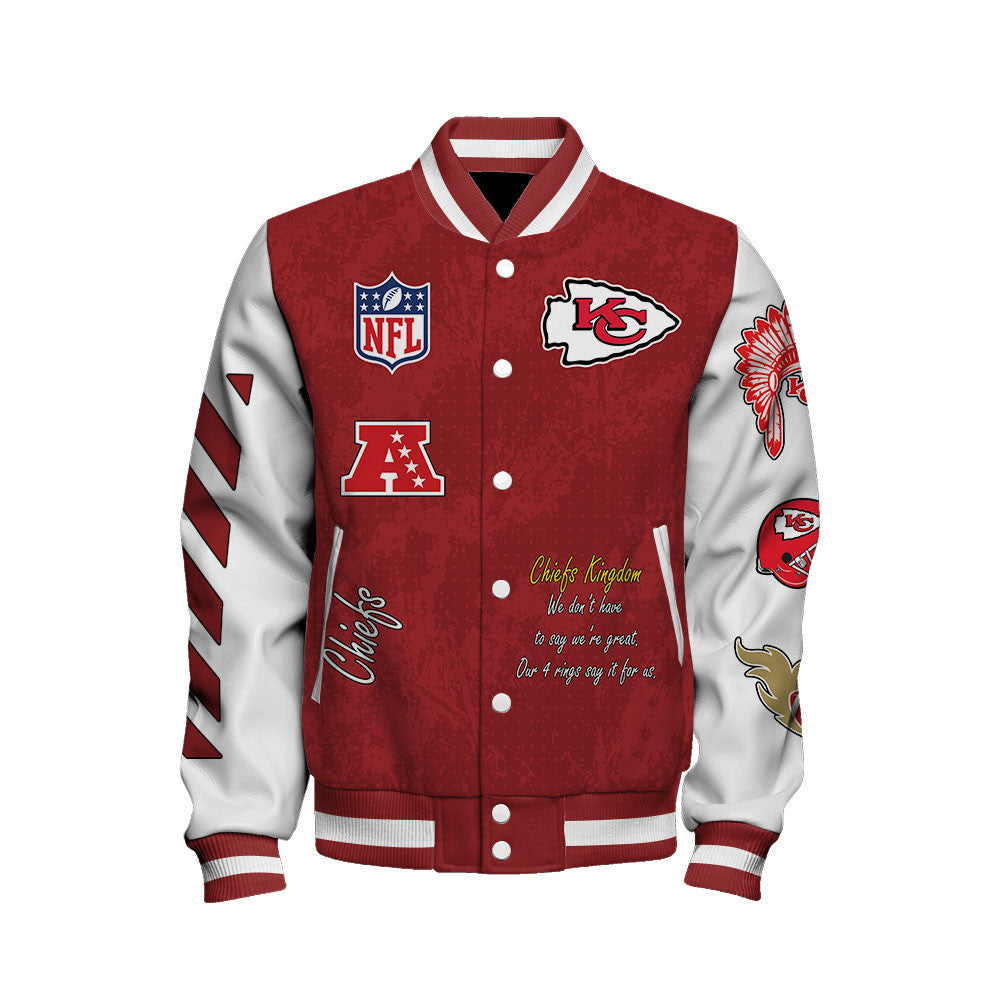 Kansas City Chiefs 4X Super Bowl LIX Champions Winning Spirit Varsity Jacket - All-Over-Printed Jacket
