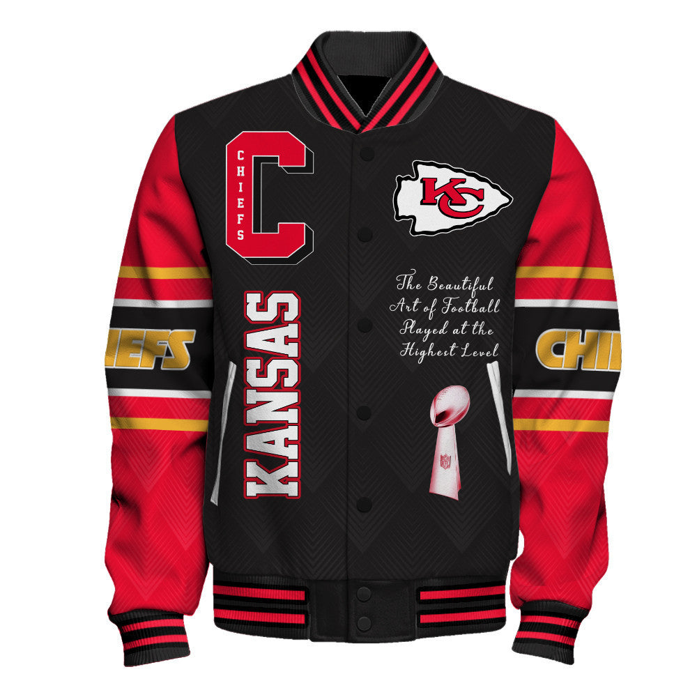 Kansas City Chiefs Super Bowl LIX Champions 2024 Explode And Ascend Varsity Jacket - All-Over-Printed Jacket
