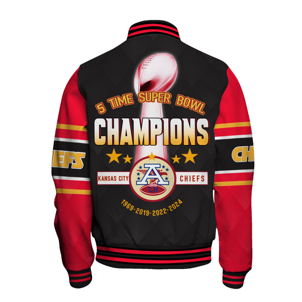 Kansas City Chiefs Super Bowl LIX Champions 2024 Explode And Ascend Varsity Jacket - All-Over-Printed Jacket