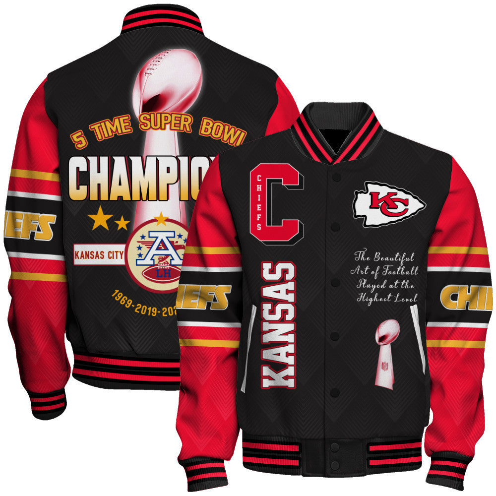 Kansas City Chiefs Super Bowl LIX Champions 2024 Explode And Ascend Varsity Jacket - All-Over-Printed Jacket