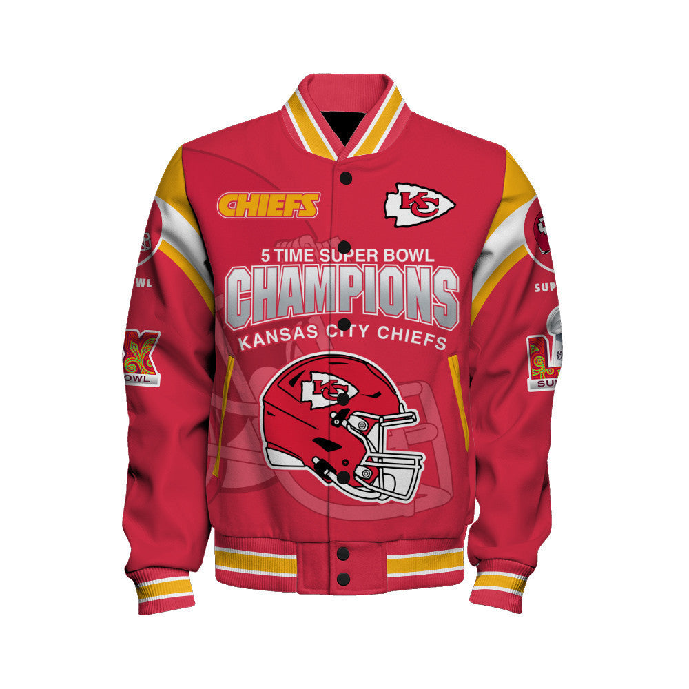Kansas City Chiefs Super Bowl LIX 2025 Make History Varsity Jacket - All-Over-Printed Jacket