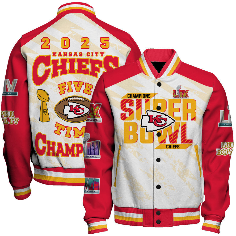 Kansas City Chiefs Super Bowl LIX Champions The King Of The Field Varsity Jacket - All-Over-Printed Jacket