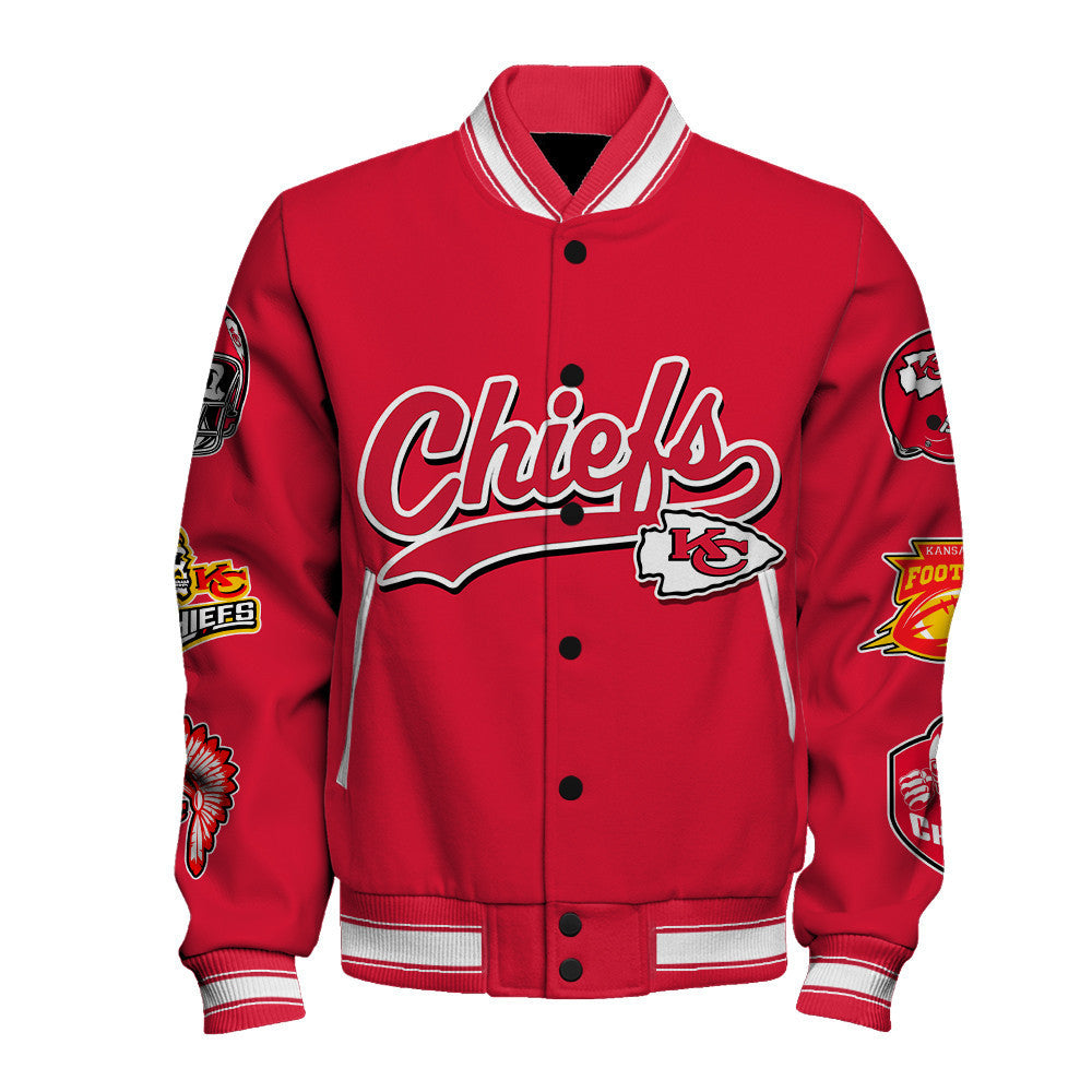 Kansas City Chiefs Super Bowl LIX Celebrate The Champions Varsity Jacket - All-Over-Printed Jacket