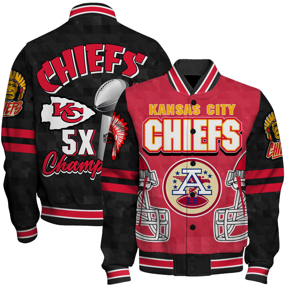 Kansas City Chiefs Super Bowl LIX Champions History Is Being Made Varsity Jacket - All-Over-Printed Jacket